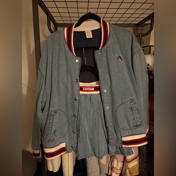 Hello Kitty Other - Sanrio Hello Kitty Light Blue Jacket with Red and White Trim with matching skirt